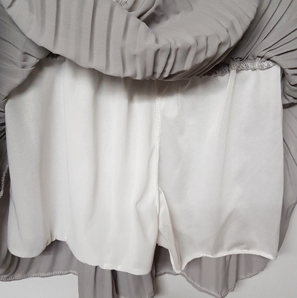 Smoke Grey Gathered Mini Skirt - Picture 3 of 4